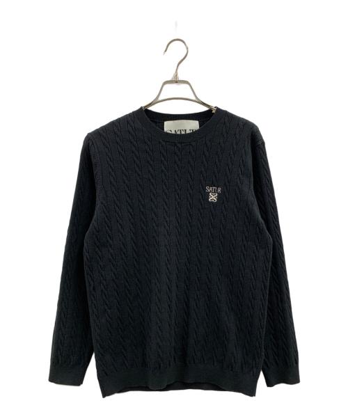 SATUR（セター）SATUR (セター) SATUR　薄手ニット ブラック サイズ:Sの古着・服飾アイテム