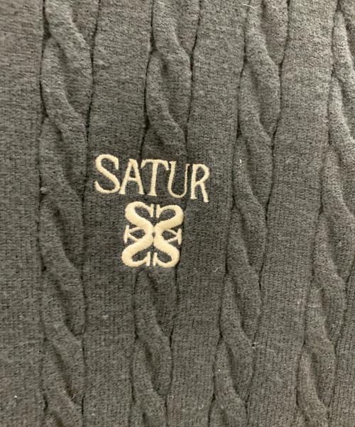 SATUR（セター）SATUR (セター) SATUR　薄手ニット ブラック サイズ:Sの古着・服飾アイテム