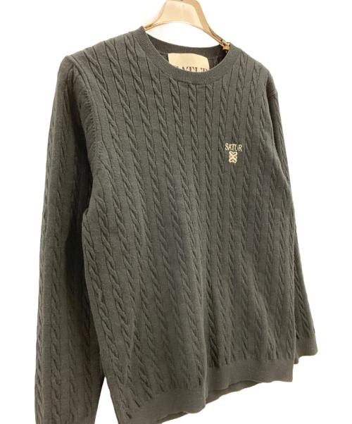SATUR（セター）SATUR (セター) SATUR　薄手ニット ブラック サイズ:Sの古着・服飾アイテム