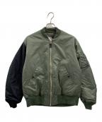 HUFハフ）の古着「HUF DOWNHILL FROM SKIDROKYO中綿ジャケット」｜グリーン×ブラック