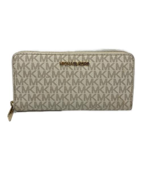 MICHAEL KORS（マイケル・コース）MICHAEL KORS (マイケル・コース) MICHAEL KORS　ラウンドファスナー財布 アイボリーの古着・服飾アイテム