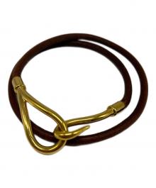 HERMES（エルメス）の古着「レザーブレスレット」｜ブラウン