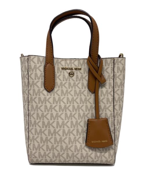 MICHAEL KORS（マイケル・コース）MICHAEL KORS (マイケル・コース) 2WAYショルダーバッグ アイボリー×ブラウンの古着・服飾アイテム