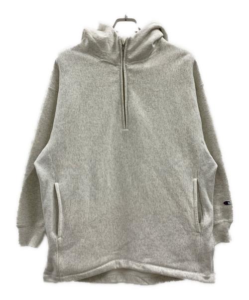 Champion REVERSE WEAVE（チャンピオン リバース ウィーブ）Champion REVERSE WEAVE (チャンピオン リバース ウィーブ) ハーフジップドロストプルオーバー グレー サイズ:Mの古着・服飾アイテム