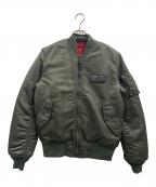 ALPHAアルファ）の古着「MA-1ジャケット」｜カーキ×レッド