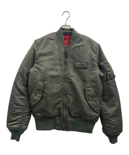 ALPHA（アルファ）ALPHA (アルファ) MA-1ジャケット カーキ×レッド サイズ:Mの古着・服飾アイテム