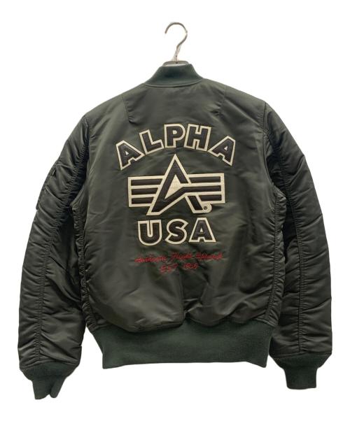 ALPHA（アルファ）ALPHA (アルファ) MA-1ジャケット カーキ×レッド サイズ:Mの古着・服飾アイテム