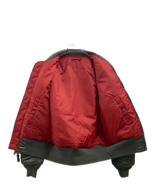 ALPHA（アルファ）ALPHA (アルファ) MA-1ジャケット カーキ×レッド サイズ:Mの古着・服飾アイテム