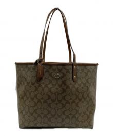 COACH（コーチ）の古着「COACH　シグネチャー　トートバッグ」｜ベージュ×ブラウン