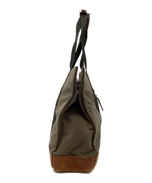 PORTER（ポーター）PORTER (ポーター) PORTER　ROOT　トートバッグ カーキ×ブラウンの古着・服飾アイテム