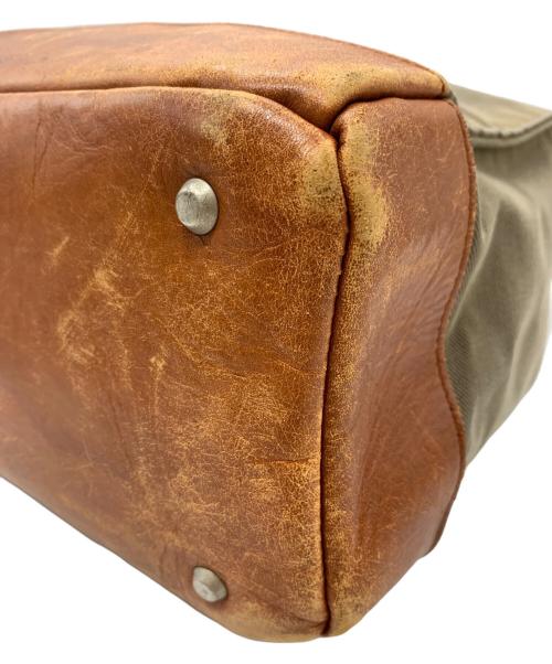 PORTER（ポーター）PORTER (ポーター) PORTER　ROOT　トートバッグ カーキ×ブラウンの古着・服飾アイテム