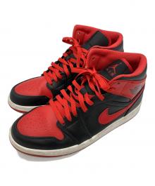 NIKE（ナイキ）の古着「NIKE　Air Jordan 1 Mid　スニーカー」｜ブラック×レッド