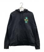 stussyステューシー）の古着「シャドーマンプリントパーカー」｜ブラック