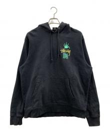 stussy（ステューシー）の古着「クラウンプリントパーカー」｜ブラック