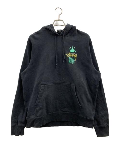 stussy（ステューシー）stussy (ステューシー) クラウンプリントパーカー ブラック サイズ:Lの古着・服飾アイテム