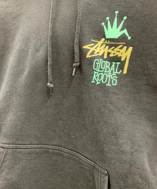 stussy（ステューシー）stussy (ステューシー) クラウンプリントパーカー ブラック サイズ:Lの古着・服飾アイテム