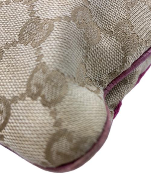 GUCCI（グッチ）GUCCI (グッチ) GUCCI　GG　ショルダーバッグ ベージュ×ピンクの古着・服飾アイテム