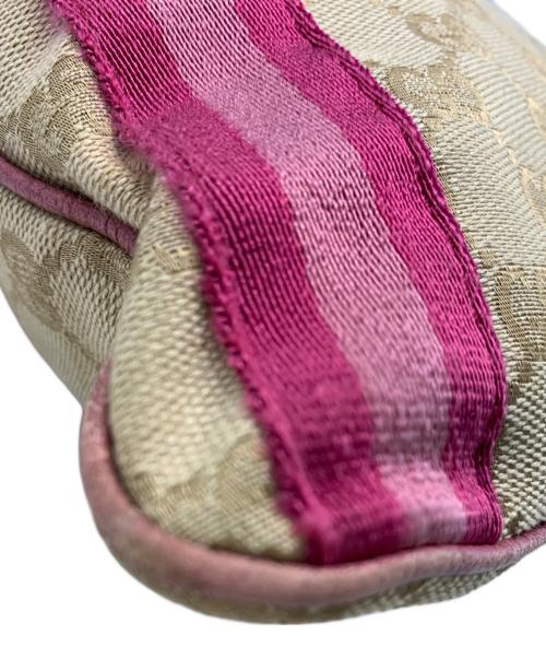 GUCCI（グッチ）GUCCI (グッチ) GUCCI　GG　ショルダーバッグ ベージュ×ピンクの古着・服飾アイテム