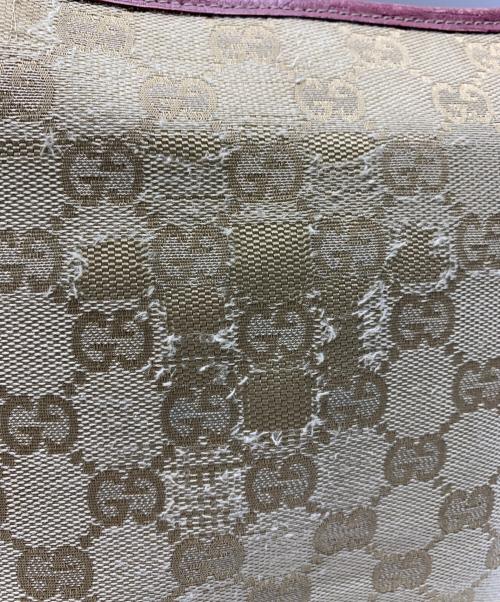 GUCCI（グッチ）GUCCI (グッチ) GUCCI　GG　ショルダーバッグ ベージュ×ピンクの古着・服飾アイテム