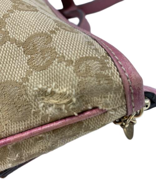 GUCCI（グッチ）GUCCI (グッチ) GUCCI　GG　ショルダーバッグ ベージュ×ピンクの古着・服飾アイテム