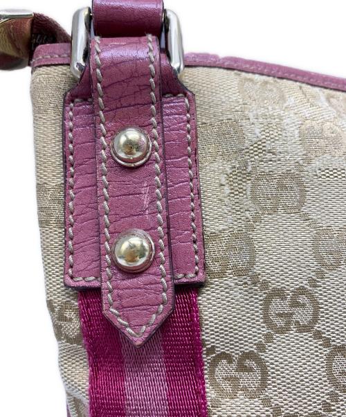 GUCCI（グッチ）GUCCI (グッチ) GUCCI　GG　ショルダーバッグ ベージュ×ピンクの古着・服飾アイテム