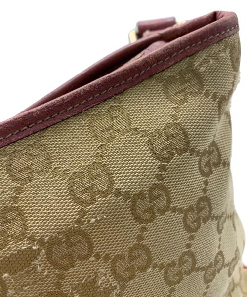 GUCCI（グッチ）GUCCI (グッチ) GUCCI　GG　ショルダーバッグ ベージュ×ピンクの古着・服飾アイテム