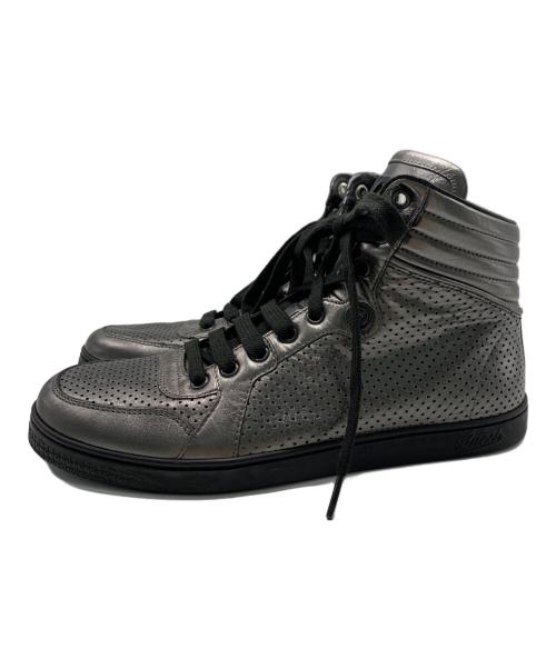 GUCCI（グッチ）GUCCI (グッチ) GUCCI　インターロッキング　ハイカットスニーカー グレー サイズ:６2/1の古着・服飾アイテム