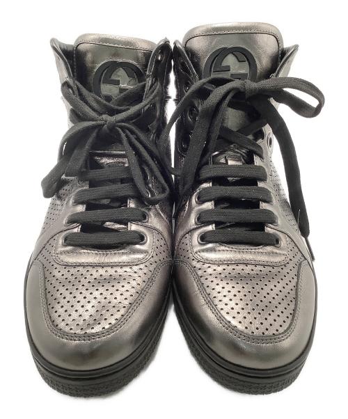 GUCCI（グッチ）GUCCI (グッチ) GUCCI　インターロッキング　ハイカットスニーカー グレー サイズ:６2/1の古着・服飾アイテム