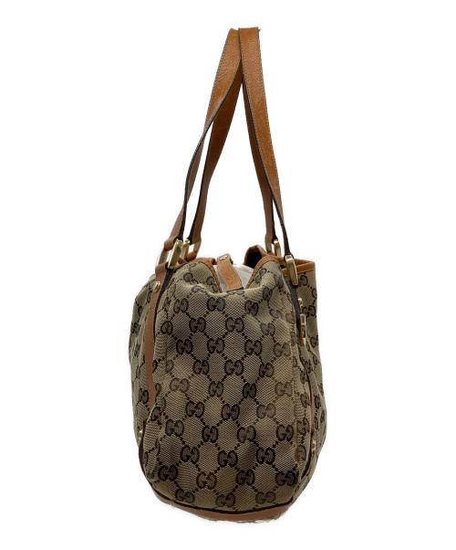 GUCCI（グッチ）GUCCI (グッチ) GUCCI　GG　ハンドバッグ キャメル×ベージュの古着・服飾アイテム