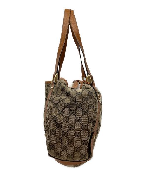 GUCCI（グッチ）GUCCI (グッチ) GUCCI　GG　ハンドバッグ キャメル×ベージュの古着・服飾アイテム