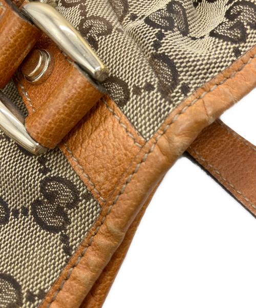 GUCCI（グッチ）GUCCI (グッチ) GUCCI　GG　ハンドバッグ キャメル×ベージュの古着・服飾アイテム