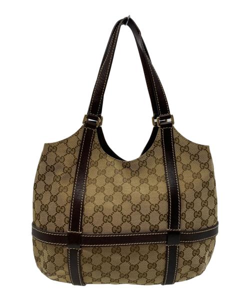 GUCCI（グッチ）GUCCI (グッチ) GUCCI　GG　ハンドバッグ ベージュの古着・服飾アイテム