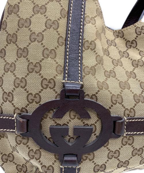 GUCCI（グッチ）GUCCI (グッチ) GUCCI　GG　ハンドバッグ ベージュの古着・服飾アイテム