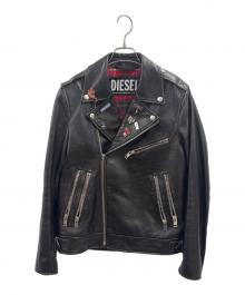DIESEL（ディーゼル）の古着「ダブルライダースジャケット」｜ブラック