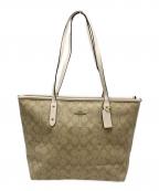 COACHコーチ）の古着「COACH　シグネチャー　トートバッグ」｜ベージュ