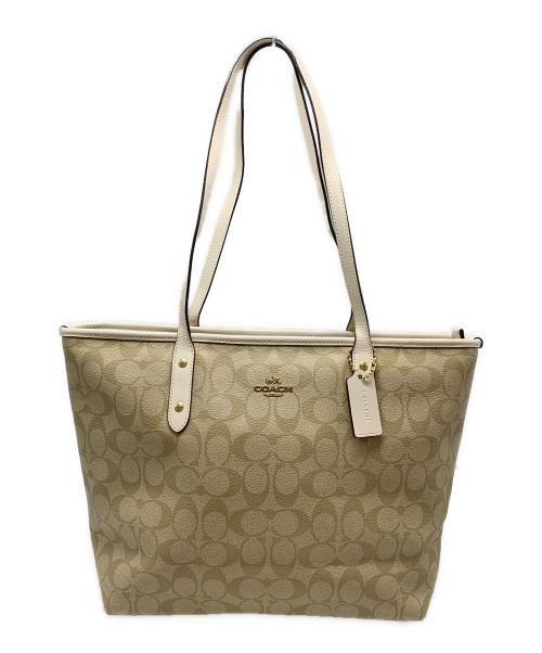 COACH（コーチ）COACH (コーチ) COACH　シグネチャー　トートバッグ ベージュの古着・服飾アイテム
