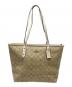 COACH（コーチ）の古着「COACH　シグネチャー　トートバッグ」｜ベージュ