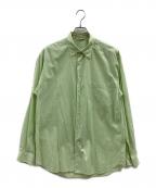 AURALEEオーラリー）の古着「AURALEE　FINX SILK STRIPE SHIRTS　　長袖シャツ」｜グリーン