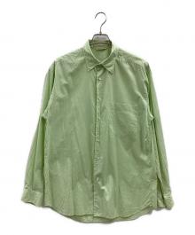 AURALEE（オーラリー）の古着「AURALEE　FINX SILK STRIPE SHIRTS　　長袖シャツ」｜グリーン