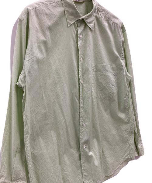 AURALEE（オーラリー）AURALEE (オーラリー) AURALEE　FINX SILK STRIPE SHIRTS　　長袖シャツ グリーン サイズ:4の古着・服飾アイテム