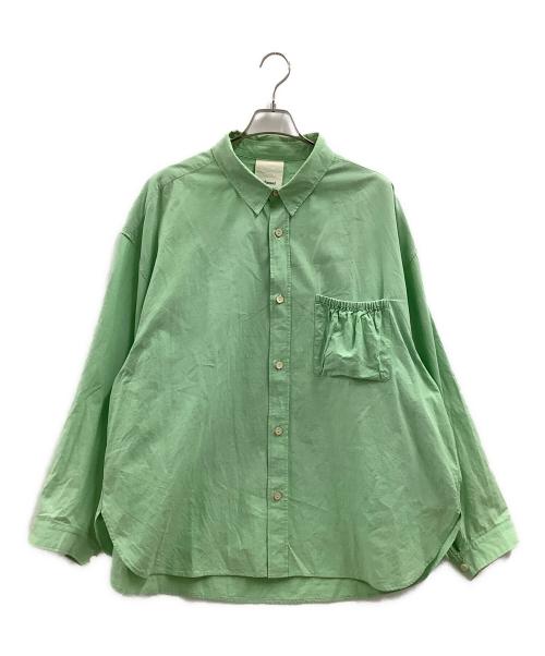 refomed（リフォメッド）refomed (リフォメッド) refomed　WRIST PATCH WIDE SHIRT CHAMBRAY　　長袖シャツ グリーン サイズ:3の古着・服飾アイテム