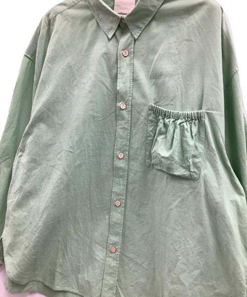 refomed（リフォメッド）refomed (リフォメッド) refomed　WRIST PATCH WIDE SHIRT CHAMBRAY　　長袖シャツ グリーン サイズ:3の古着・服飾アイテム