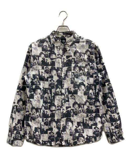 stussy（ステューシー）stussy (ステューシー) 長袖シャツ ホワイト×ブラック サイズ:Mの古着・服飾アイテム