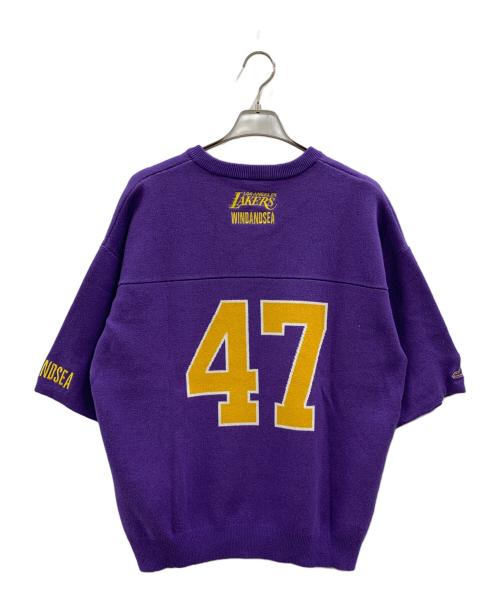 WIND AND SEA（ウィンダンシー）WIND AND SEA (ウィンダンシー) NBA (エヌビーエー) WIND AND SEA NBA  半袖ニット パープル サイズ:Mの古着・服飾アイテム