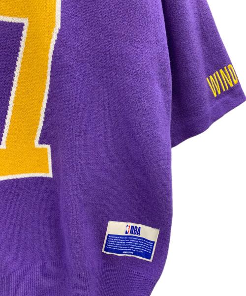 WIND AND SEA（ウィンダンシー）WIND AND SEA (ウィンダンシー) NBA (エヌビーエー) WIND AND SEA NBA  半袖ニット パープル サイズ:Mの古着・服飾アイテム