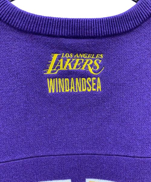 WIND AND SEA（ウィンダンシー）WIND AND SEA (ウィンダンシー) NBA (エヌビーエー) WIND AND SEA NBA  半袖ニット パープル サイズ:Mの古着・服飾アイテム