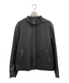 BLACK LABEL CRESTBRIDGE（ブラックレーベル クレストブリッジ）の古着「BLACK LABEL CRESTBRIDGE　シープレザーライダース」｜ブラック