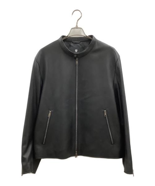 BLACK LABEL CRESTBRIDGE（ブラックレーベル クレストブリッジ）BLACK LABEL CRESTBRIDGE (ブラックレーベル クレストブリッジ) BLACK LABEL CRESTBRIDGE　シープレザーライダース ブラック サイズ:3Lの古着・服飾アイテム