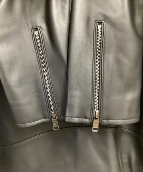 BLACK LABEL CRESTBRIDGE（ブラックレーベル クレストブリッジ）BLACK LABEL CRESTBRIDGE (ブラックレーベル クレストブリッジ) BLACK LABEL CRESTBRIDGE　シープレザーライダース ブラック サイズ:3Lの古着・服飾アイテム