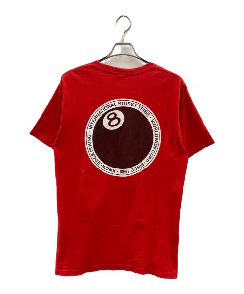 stussy（ステューシー）stussy (ステューシー) 8 BALL TEE PIGMENT DYED TEE レッド サイズ:Mの古着・服飾アイテム